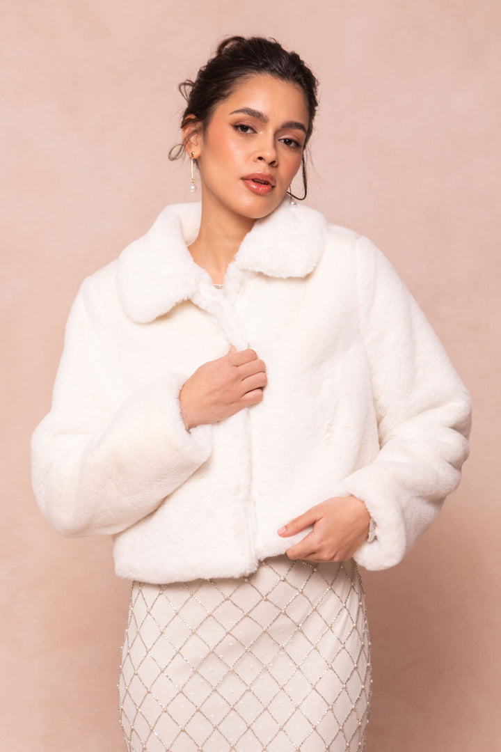 Willa Short Coat in White