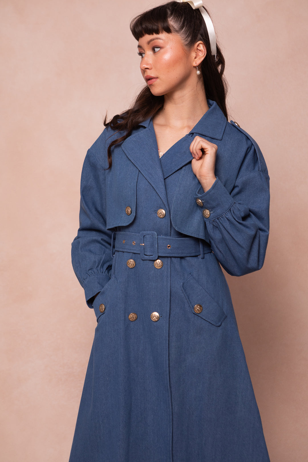 West End Trench in Denim