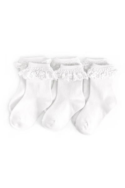 White Lace Midi Socks 3-Pack