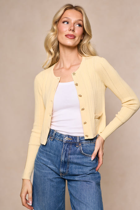 Kali Cardigan in Butter Yellow