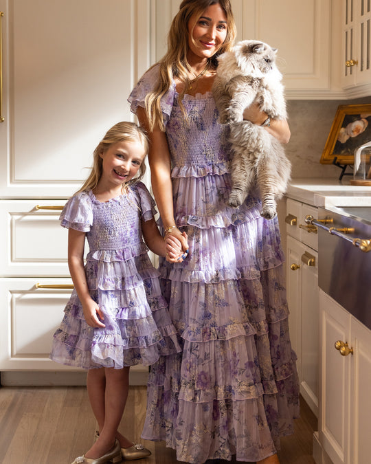 Mini Winnie Dress in Lavender Aquarelle Fleur