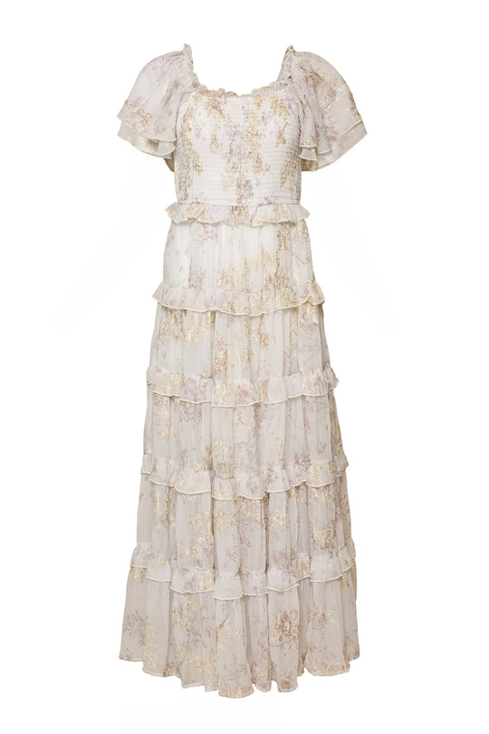 Winnie Dress in Bright White Wispy Wildflower-8