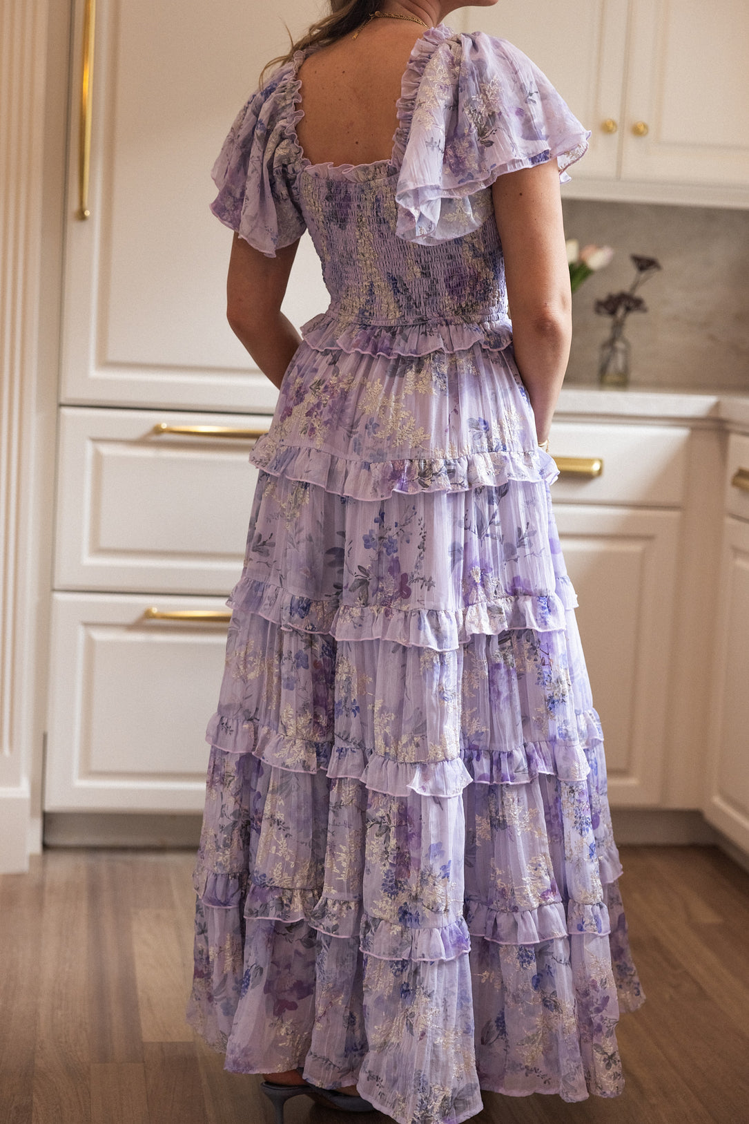 Winnie Dress in Lavender Aquarelle Fleur