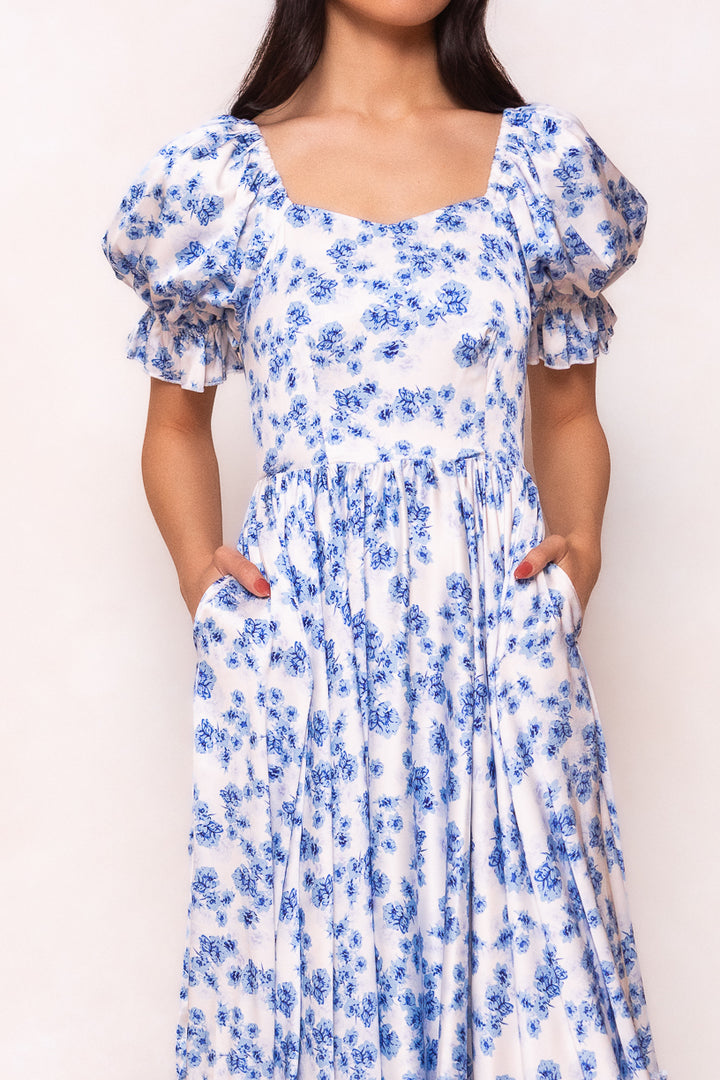 Wonderland Dress in Blue Floral