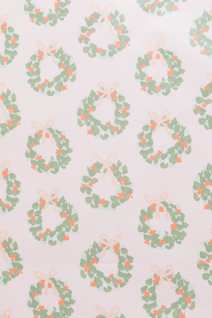 Wrapping Paper in Bianca Wreath Print