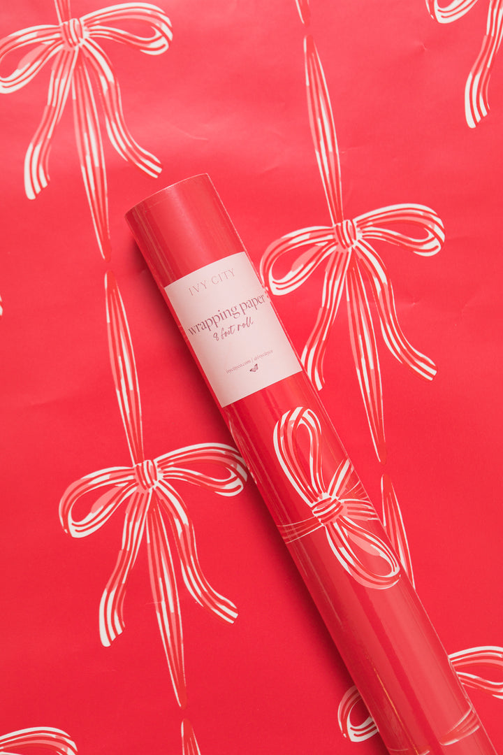 Wrapping Paper in Red Bowie Print