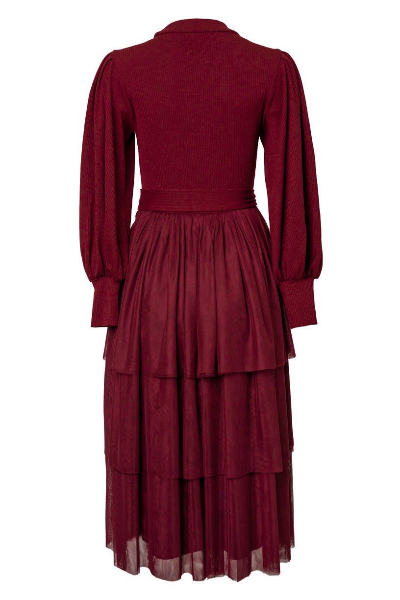 Cosette Midi Dress in Wine
