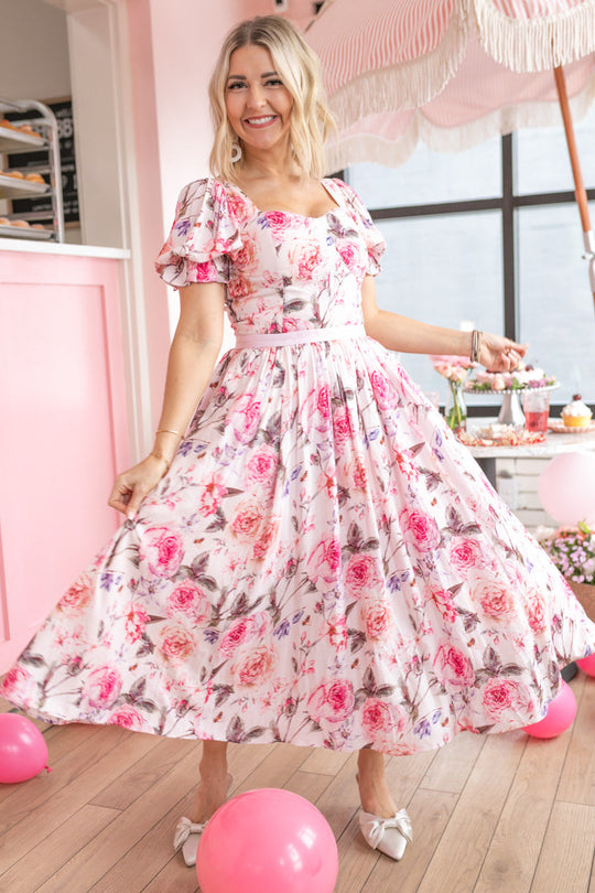 Ballerina Dress in Pink Floral