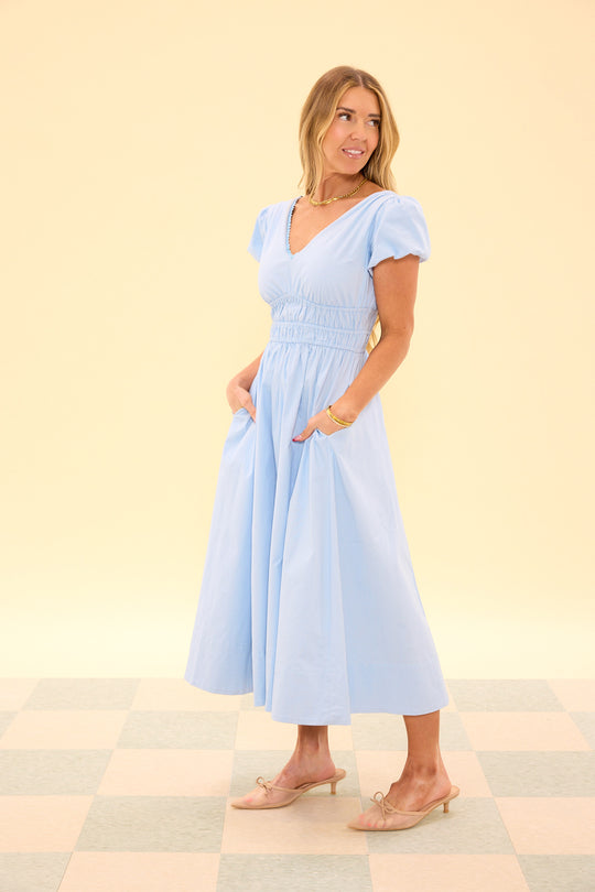 Zella Dress in Sky Blue