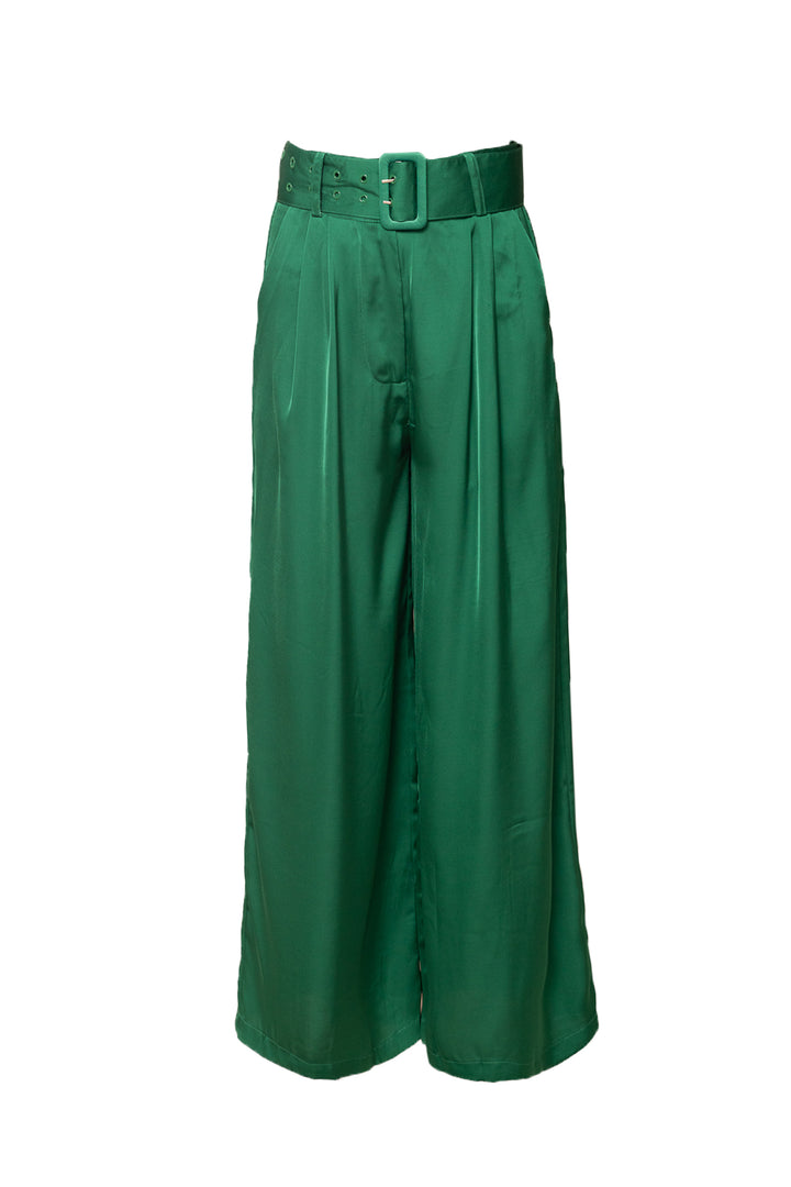 Zendaya Pants in Emerald Satin