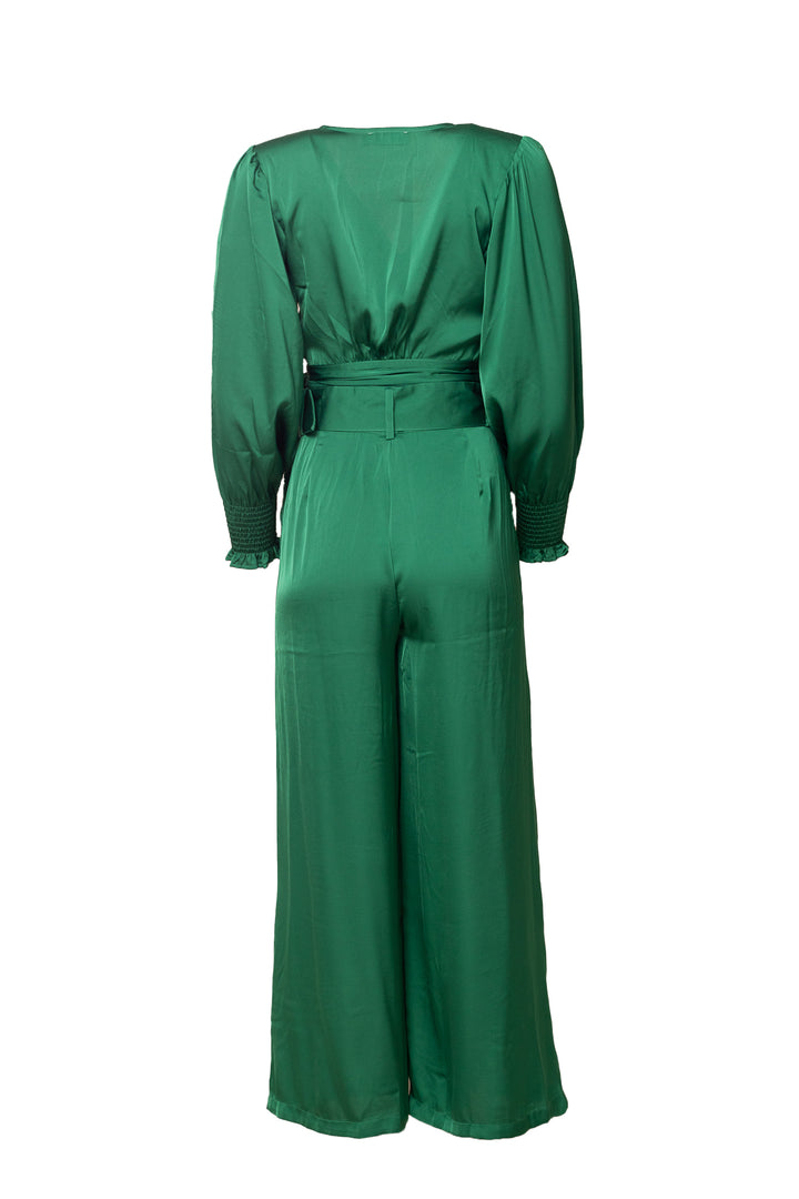 Zendaya Pants in Emerald Satin - FINAL SALE