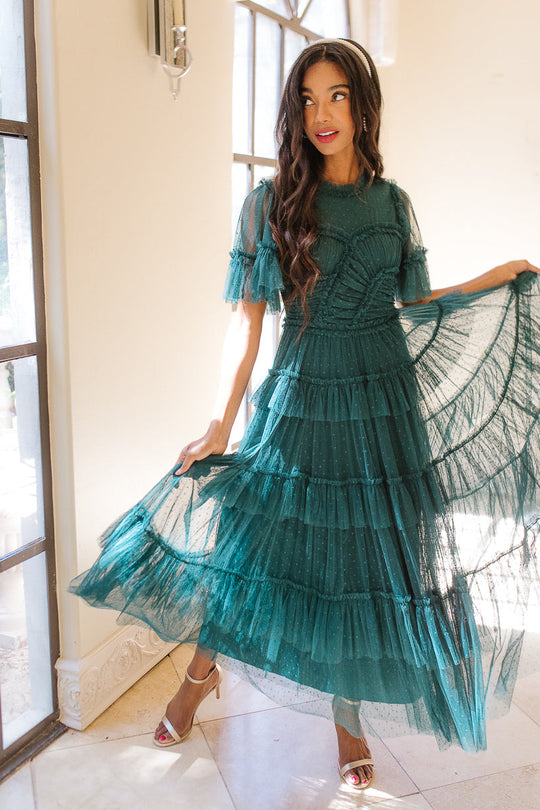 Whimsical Dress in Emerald