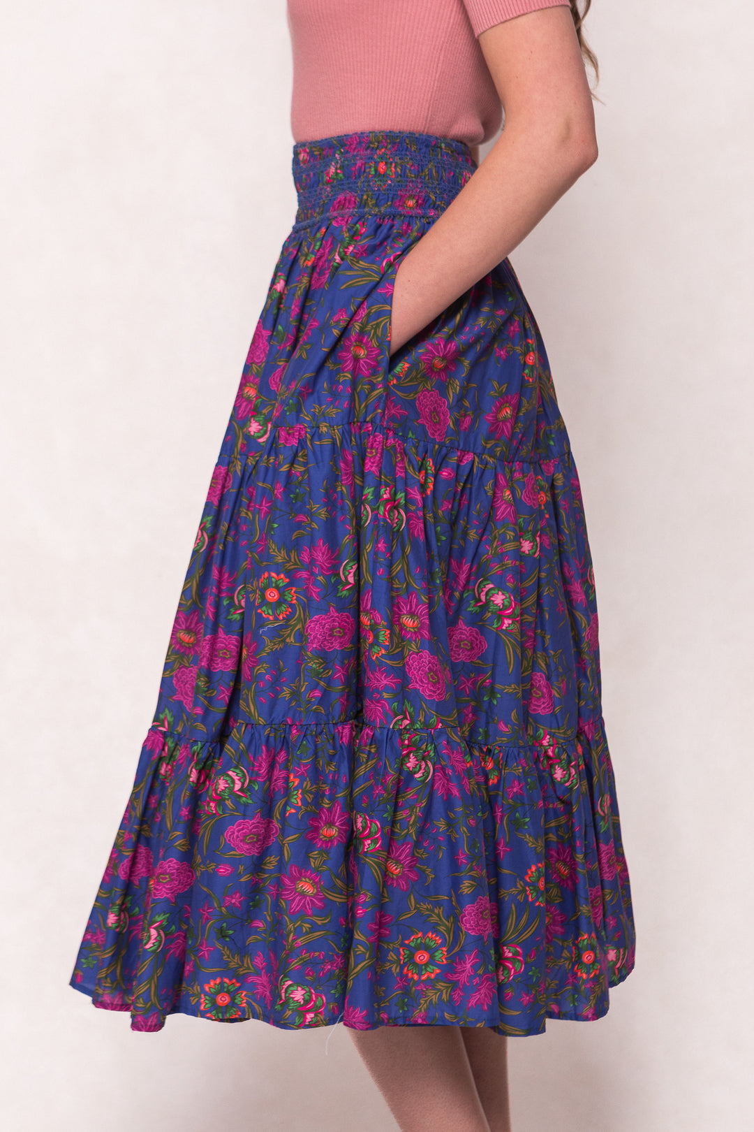 Zoey Skirt in Blue Multicolor Floral