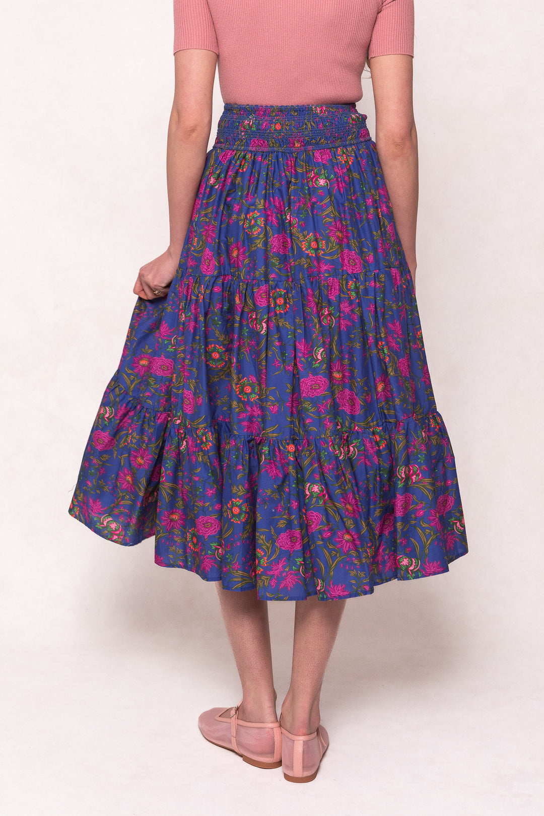 Zoey Skirt in Blue Multicolor Floral