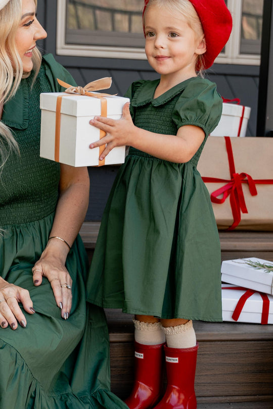 Mini Addie Dress in Green - FINAL SALE-Mini