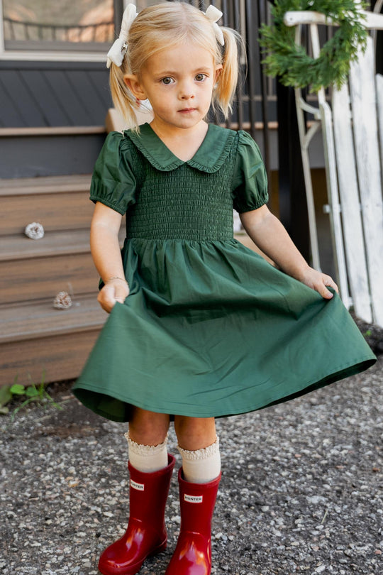 Mini Addie Dress in Green - FINAL SALE-Mini