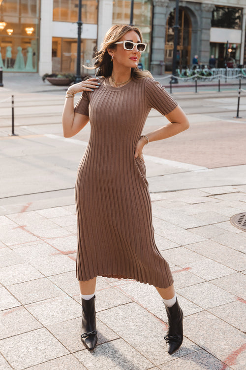 Alexa Dress in Taupe