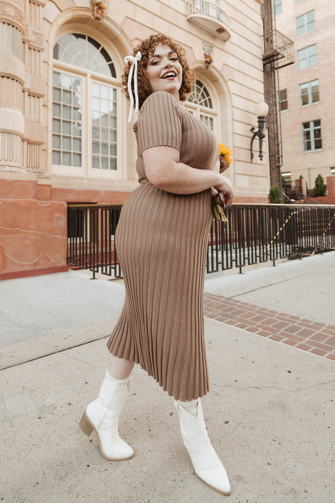 Alexa Dress in Taupe - FINAL SALE