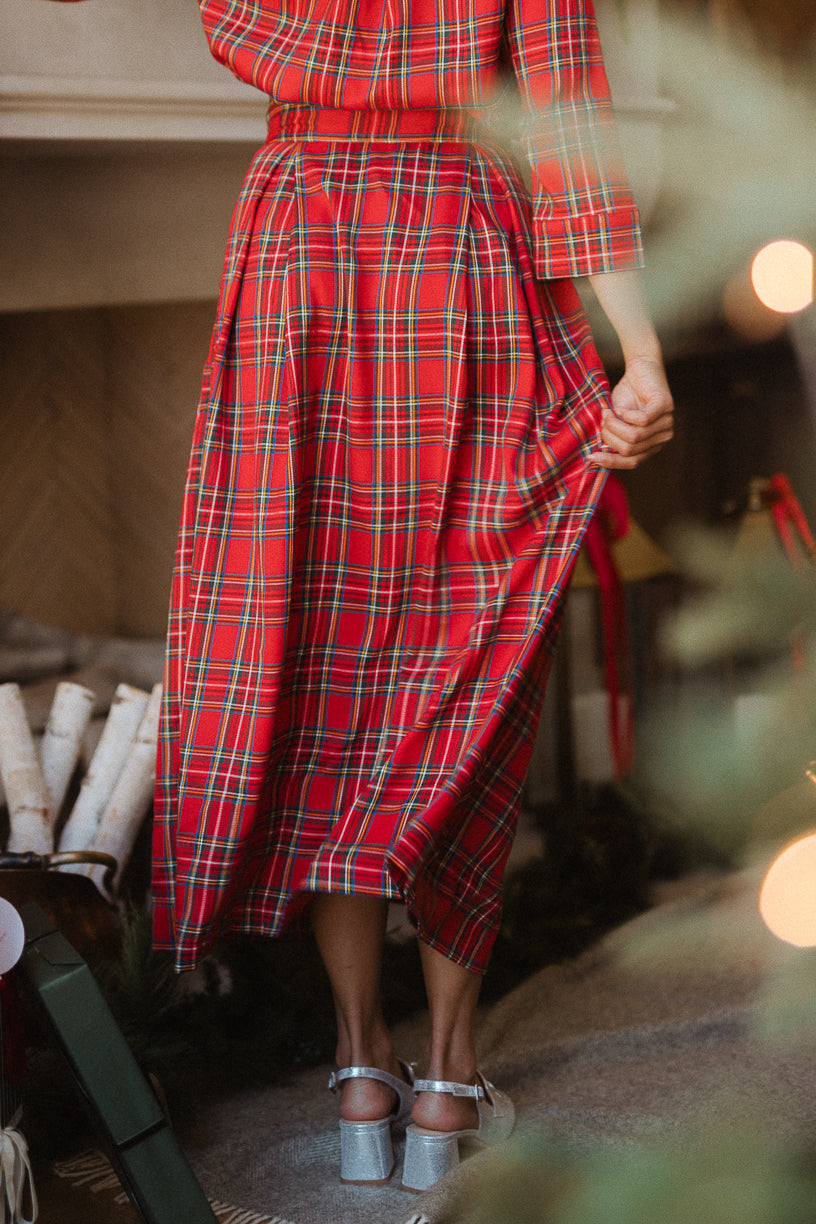 Angela Skirt in Holiday Plaid