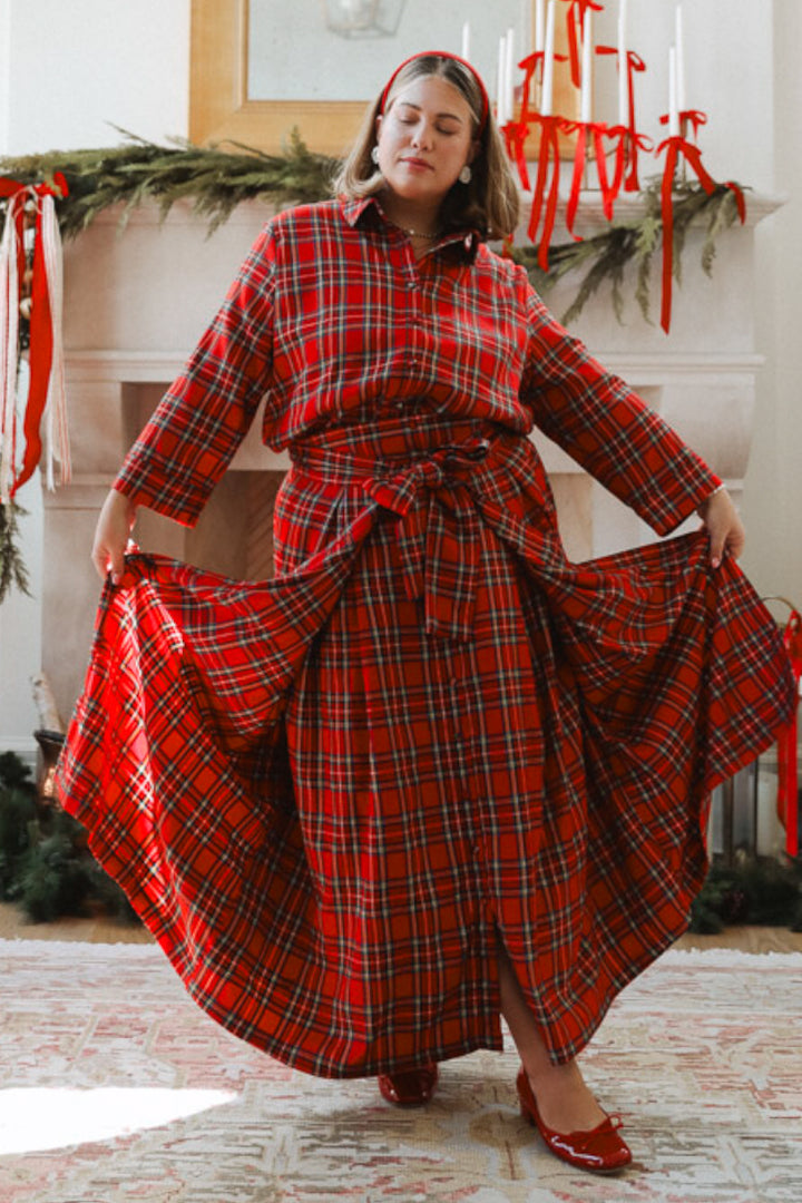 Angela Skirt in Holiday Plaid