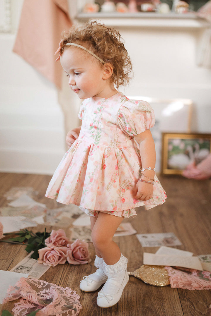 Baby Cupcake Dress Set in Pink Floral