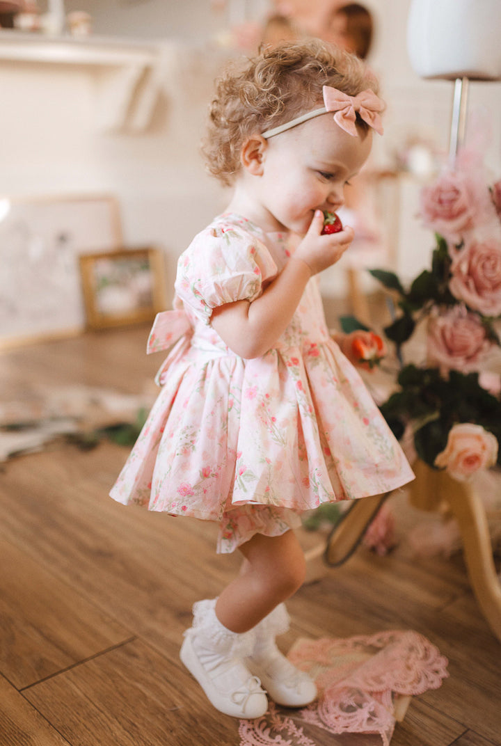 Baby Cupcake Dress Set in Pink Floral