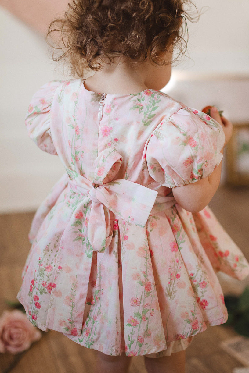 Baby Cupcake Dress Set in Pink Floral