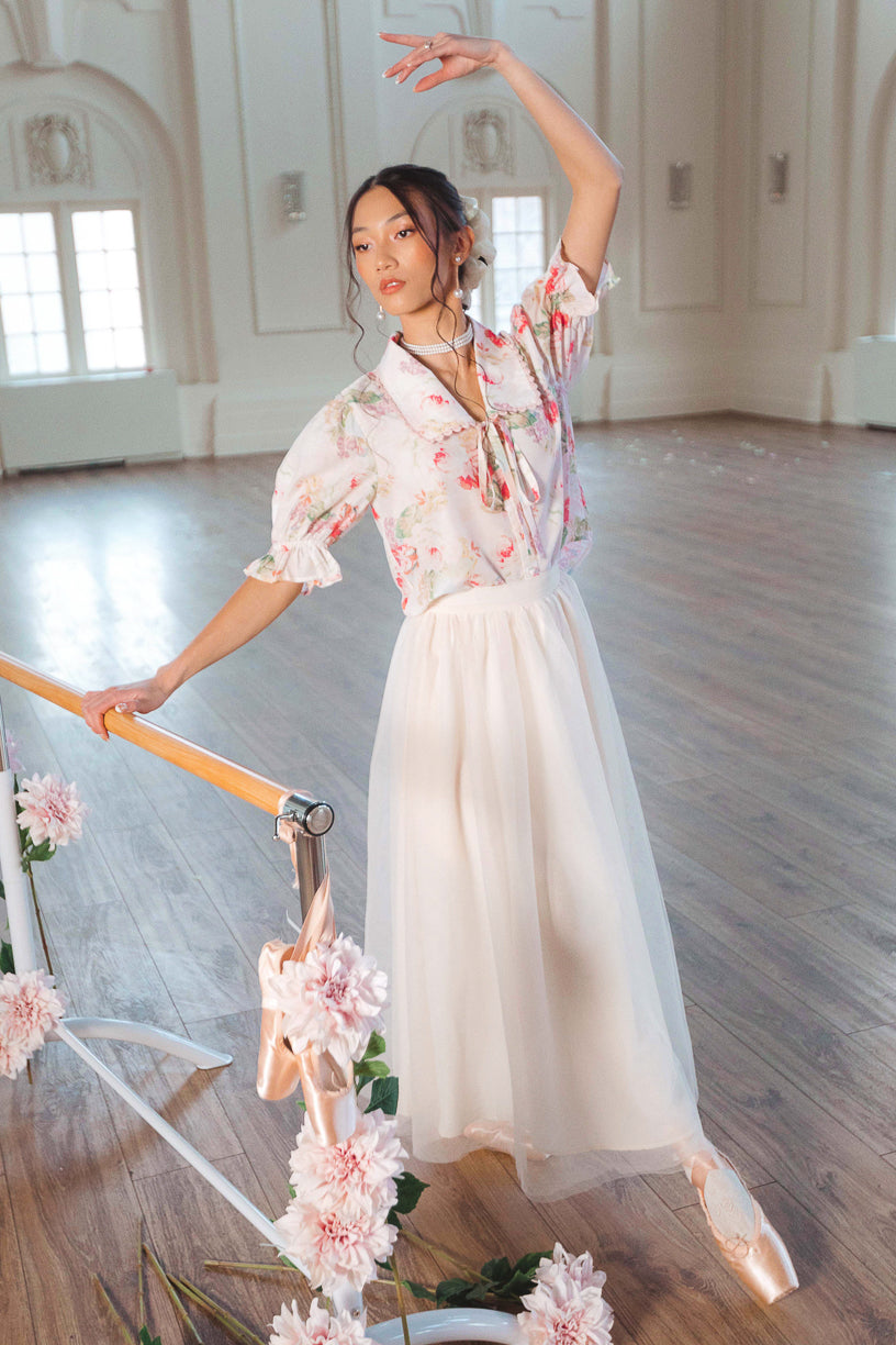 Brigitte Skirt in Cream Tulle