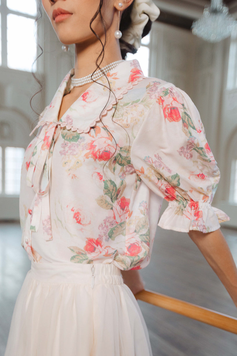 Elisa Blouse in Pink Floral