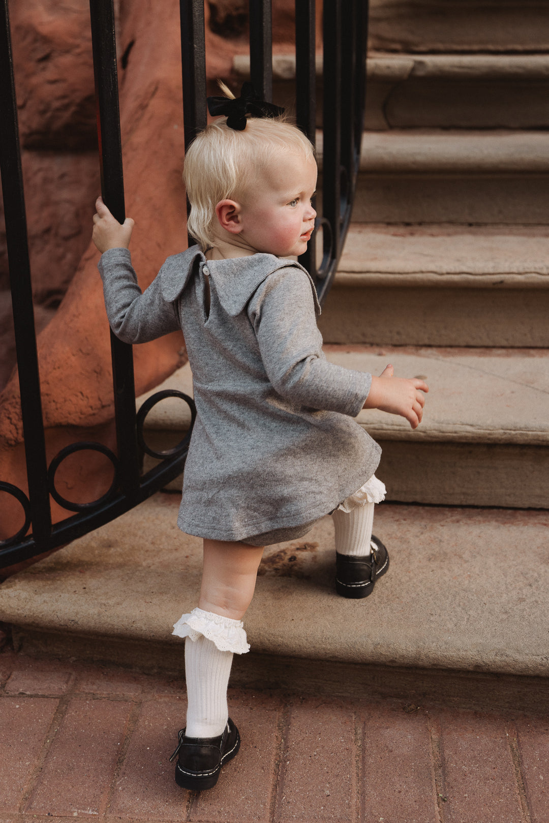 Baby Beau Dress Set in Gray - SLIGHTLY IMPERFECT - FINAL SALE