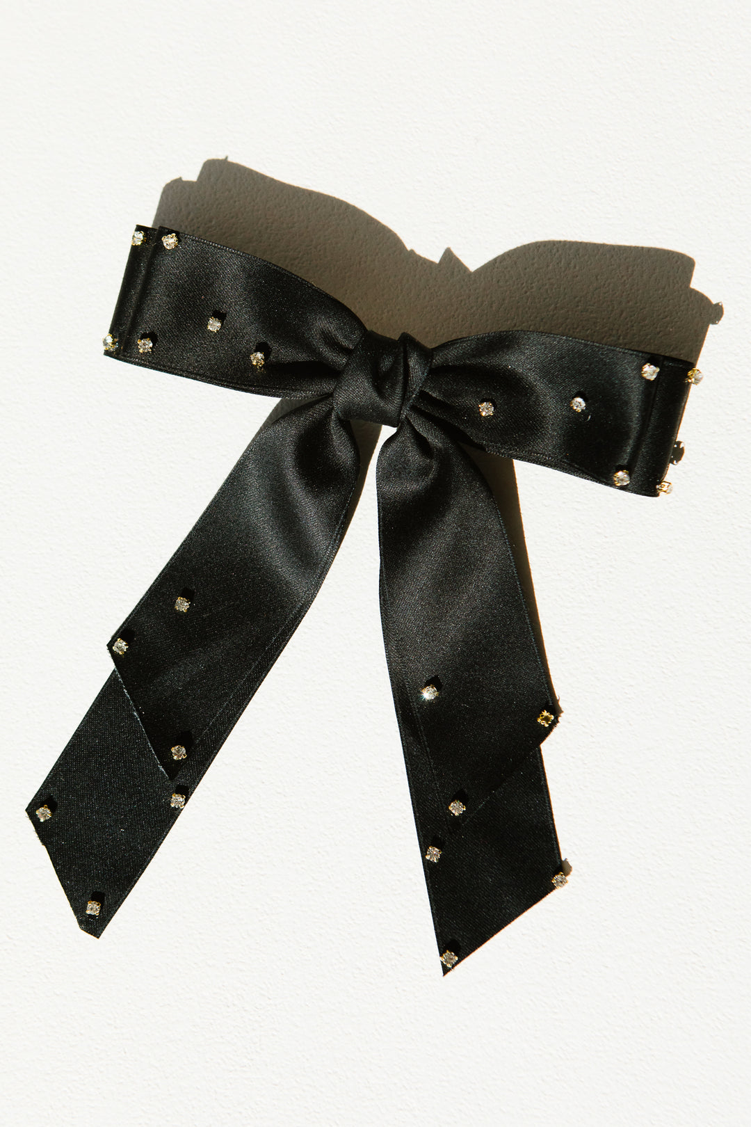 Black Embellished Bow Clip