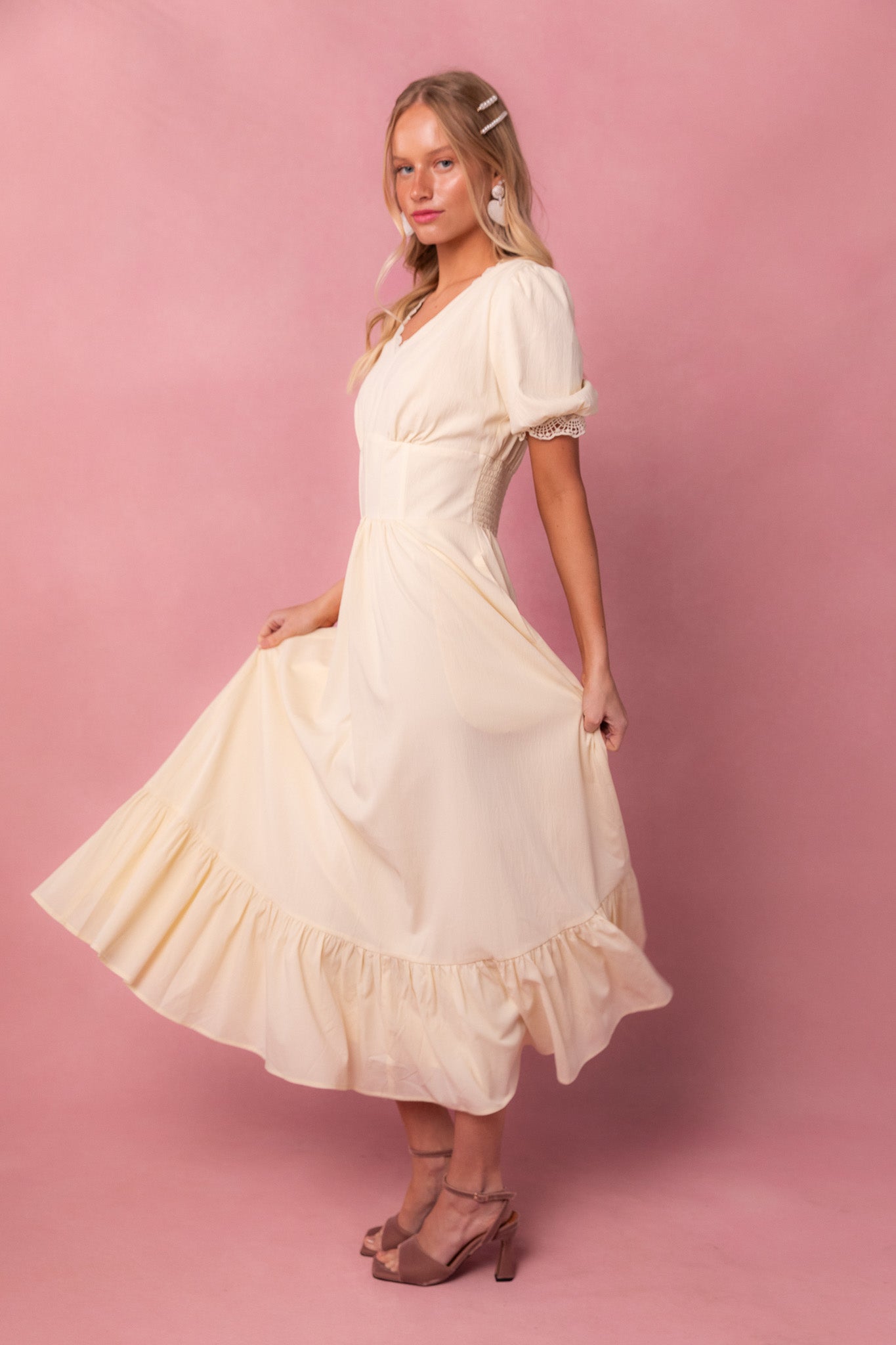 Brooke Dress In Ivory – Ivy City Co