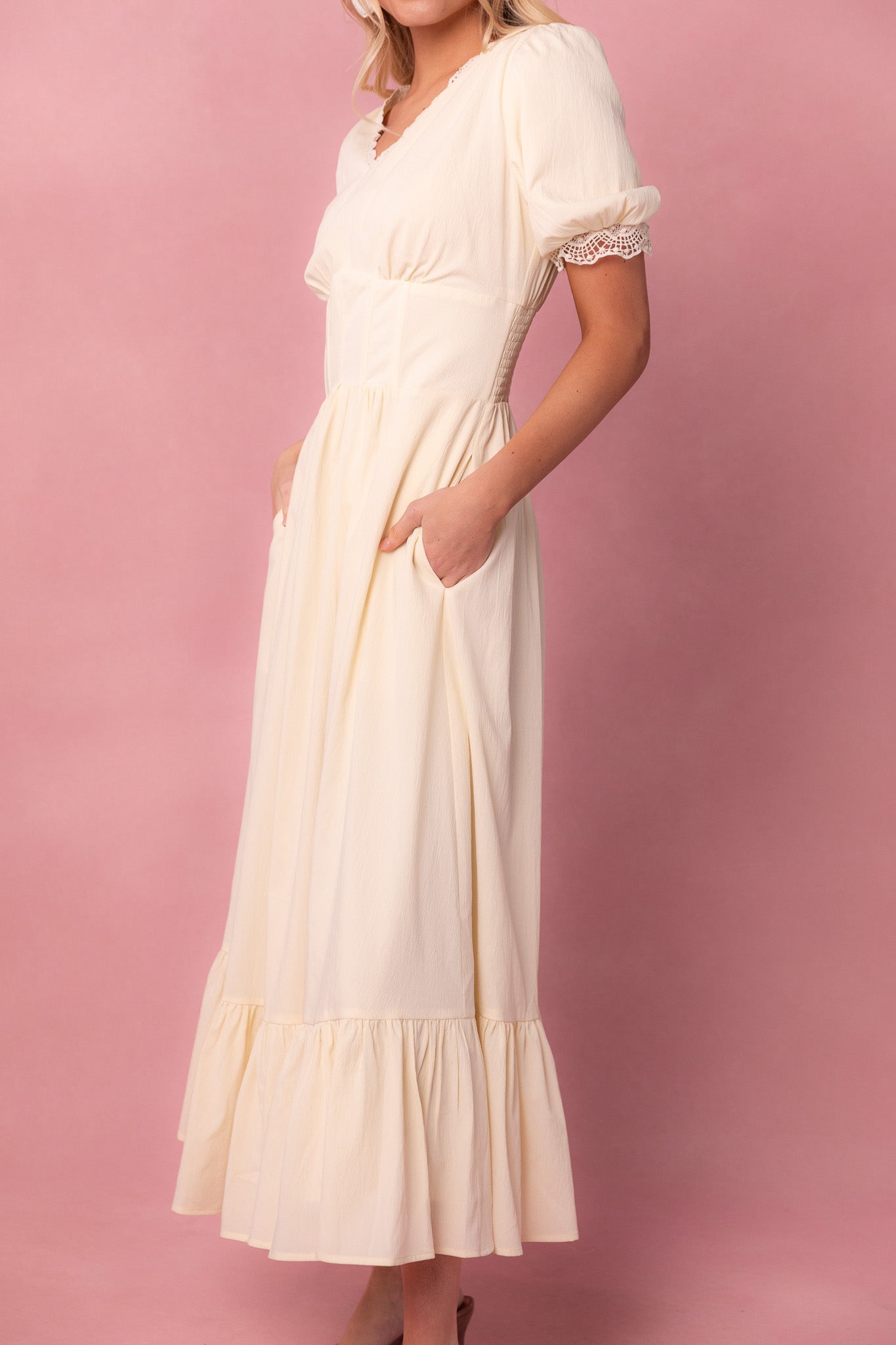 Brooke Dress In Ivory – Ivy City Co