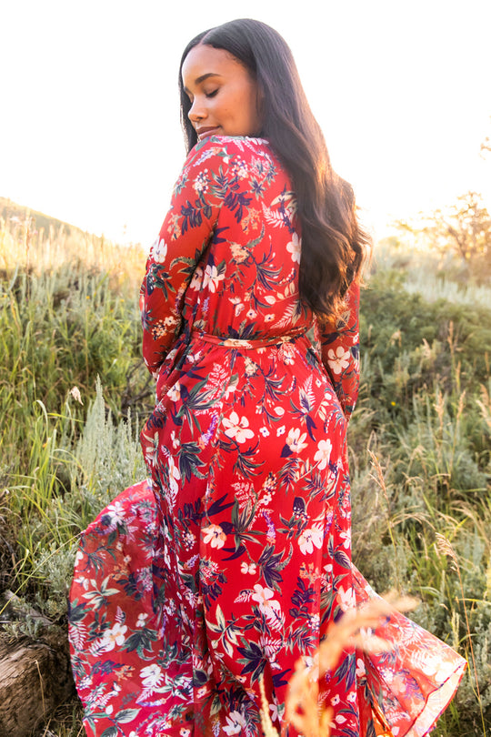 Laney Dress in Red Floral