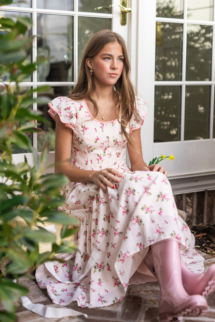 Nola Dress in Pink Floral