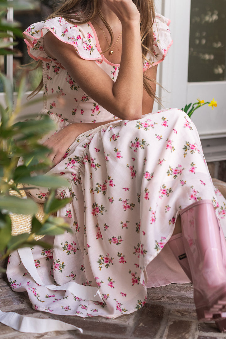 Nola Dress in Pink Floral