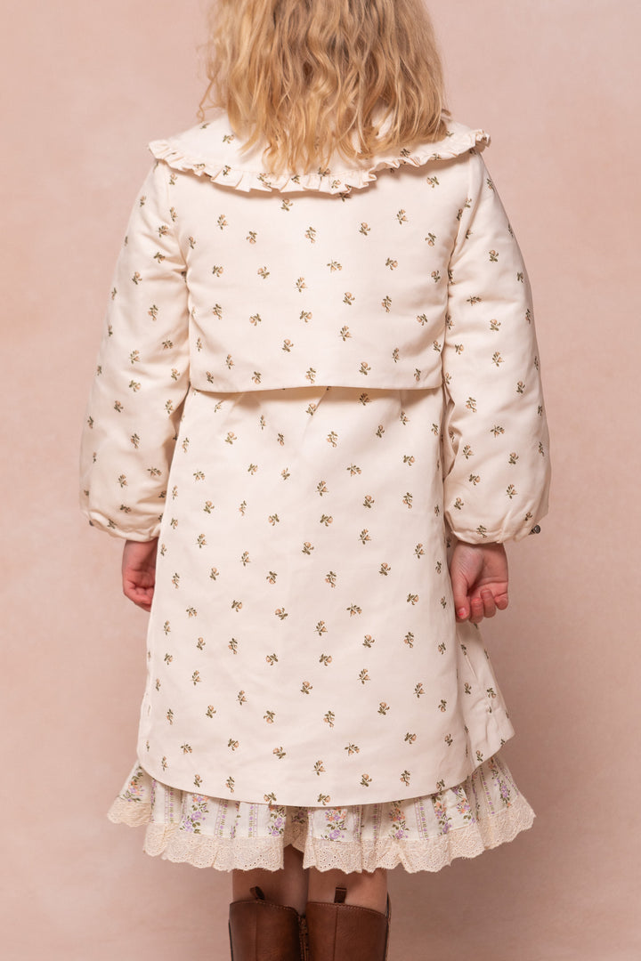 Mini Clementine Raincoat in Cream Floral