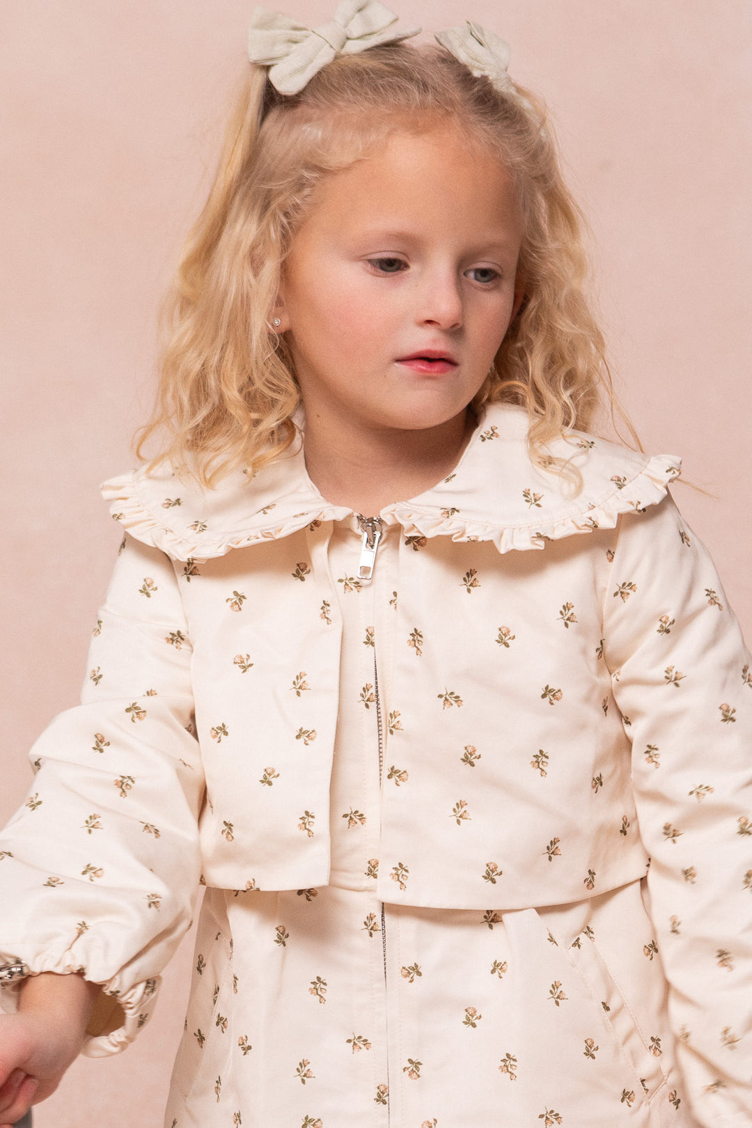 Mini Clementine Raincoat in Cream Floral