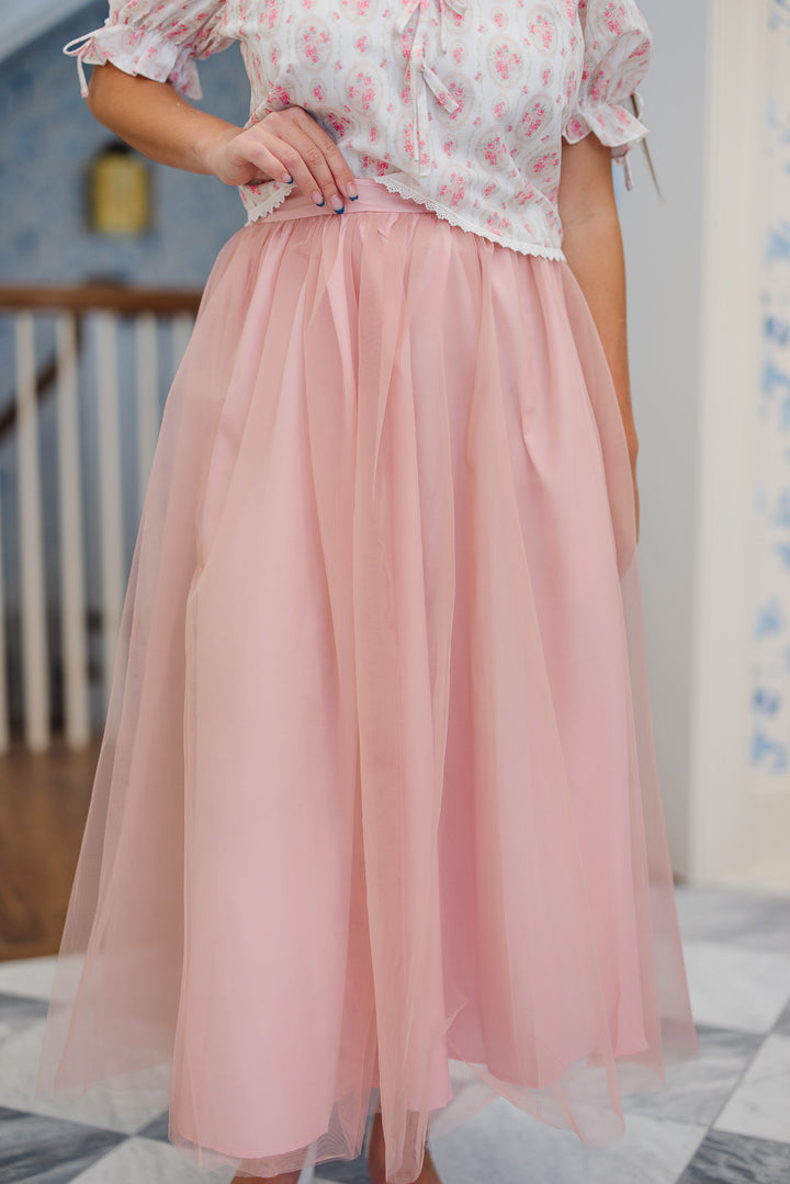 Brigitte Skirt in Blush Tulle