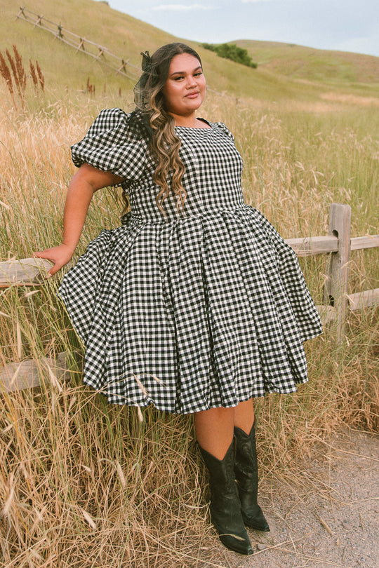Cupcake Dress in Black Gingham