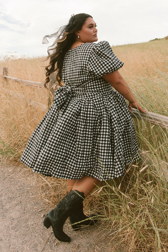 Cupcake Dress in Black Gingham