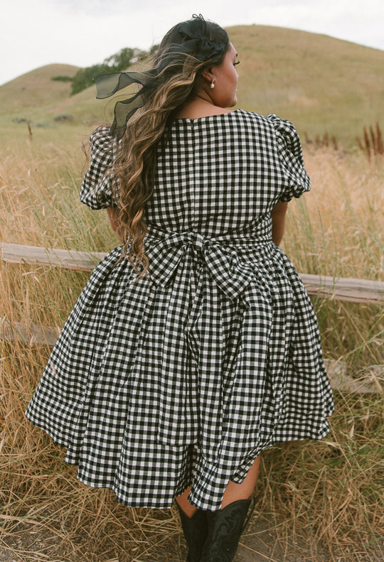 Cupcake Dress in Black Gingham