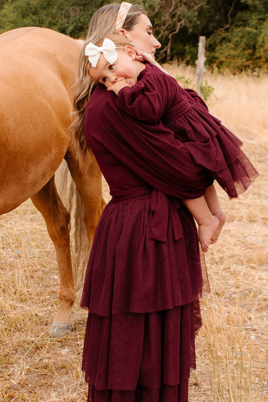 Cosette Midi Dress in Wine