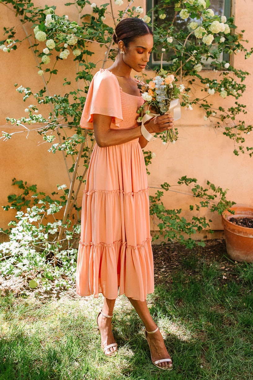 Ellie Dress in Apricot Crush Chiffon – Ivy City Co