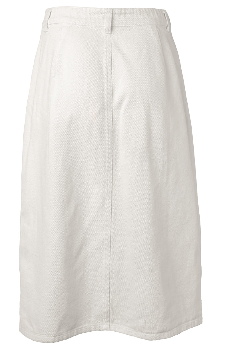 Emma Denim Skirt in White-Adult