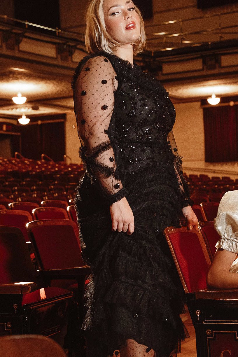 Claire Dress in Black Sequin