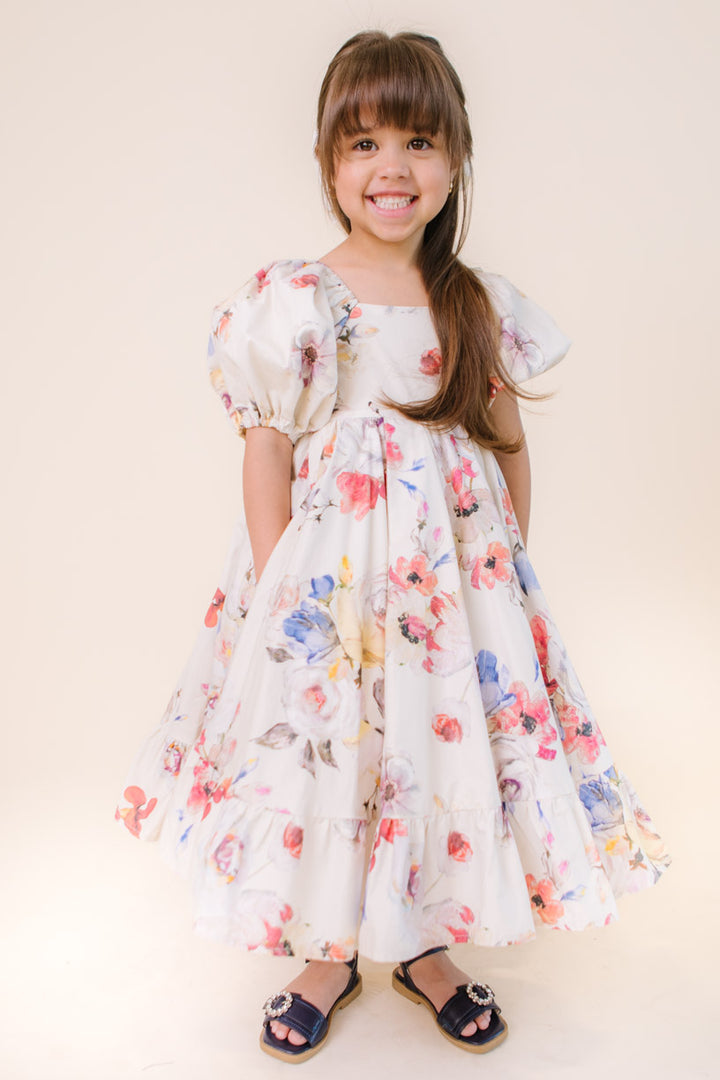 Mini Coco Dress in Cream Floral - FINAL SALE