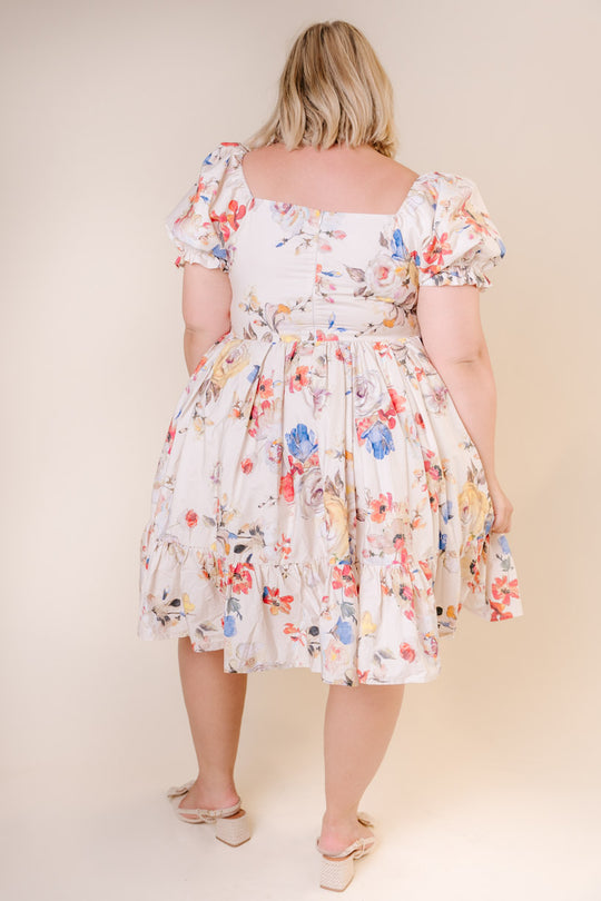 Coco Dress in Cream Floral