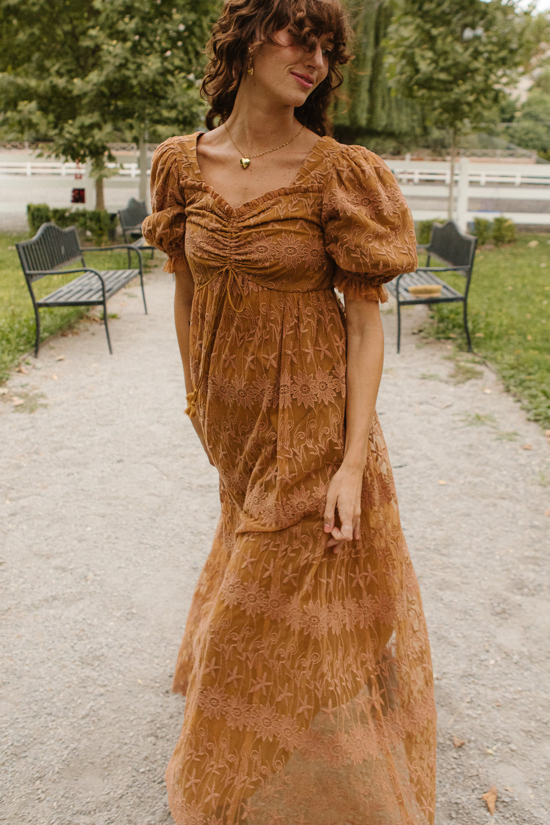 Honey Dress in Brown Lace