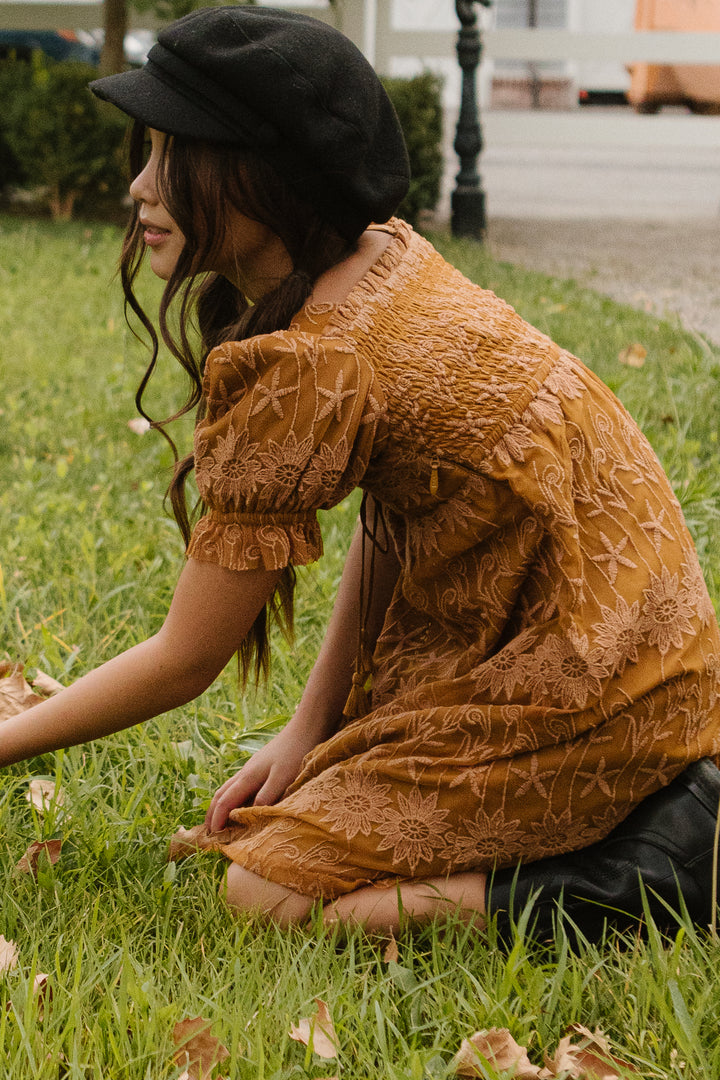 Mini Honey Dress in Brown Lace